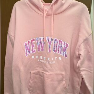 Women’s SHEIN Curve Soft/Baby Pink New York Fleece Hoodie Size 3XL